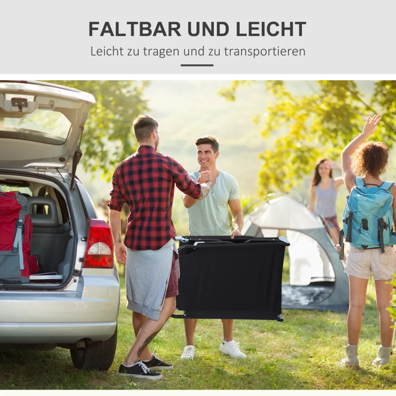 Outsunny Leżanka słoneczna, 5-stopniowo regulowane oparcie, szybko schnąca, rama metalowa, 190 x 56 x 28 cm, czarny