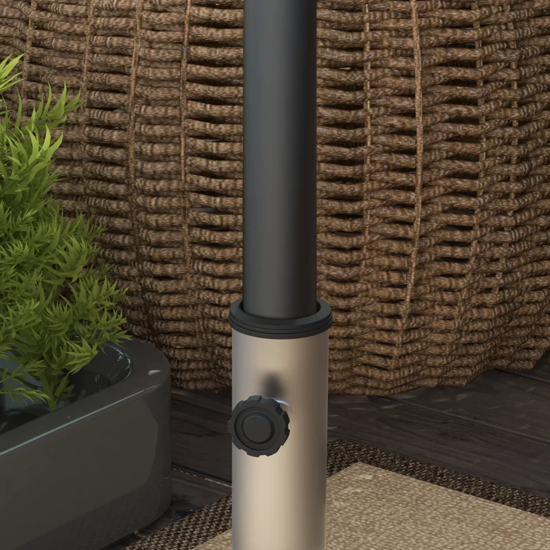 Outsunny Stojak pod parasol z granitu, 38,5 kg, Kółka, na maszty parasolowe 32/38/48mm, Szary