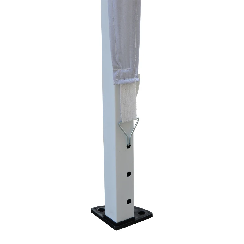 Outsunny Tenda Dobrável 2,95x2,95 cm com Bolsa de Transporte Altura Ajustável Anti-UV e Impermeável para Terraço Pátio Branco Prateado