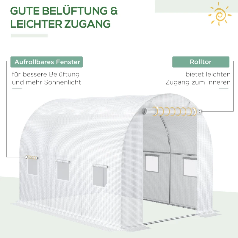 Outsunny Pokrycie do szklarni zamiennik szklarni, odporne na pogodę, 300 cm x 200 cm x 200 cm, Przezroczyste