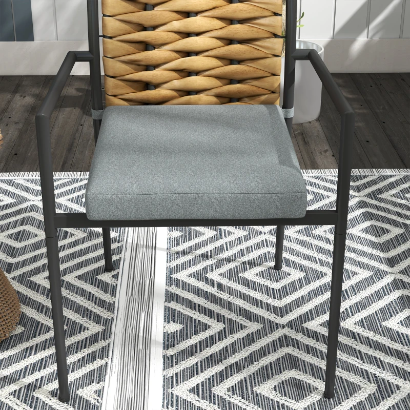 Outsunny Fotele ogrodowe Fotele zewnętrzne Fotele tarasowe, odporne na warunki atmosferyczne, nowoczesny design, 57 x 58 x 87cm, Szary