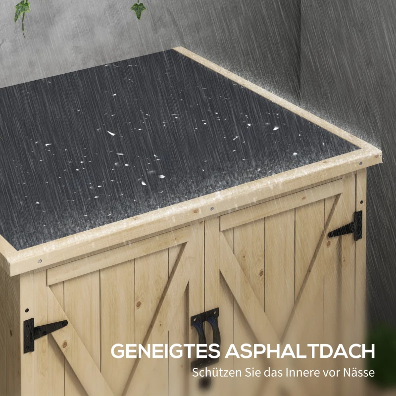 Outsunny Outdoor Opbergbox Tuinbox Kussenbox, weerbestendig, met asfaltdak, 77,5 cm x 88 cm x 90 cm, Donkergrijs(m-5)