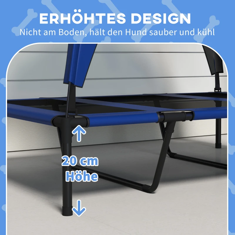 PawHut Legowisko dla psa na zewnątrz, odporne na warunki atmosferyczne, podwyższone, 106 x 76 x 94 cm, Granatowy