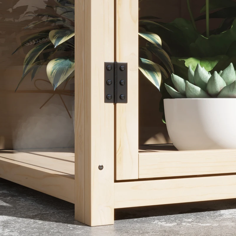 Outsunny Frühbeet Hoogbed Plantenbed, weerbestendig, 2 niveaus, vurenhout, 103 x 61 x 103 cm, Natuur(m-9)