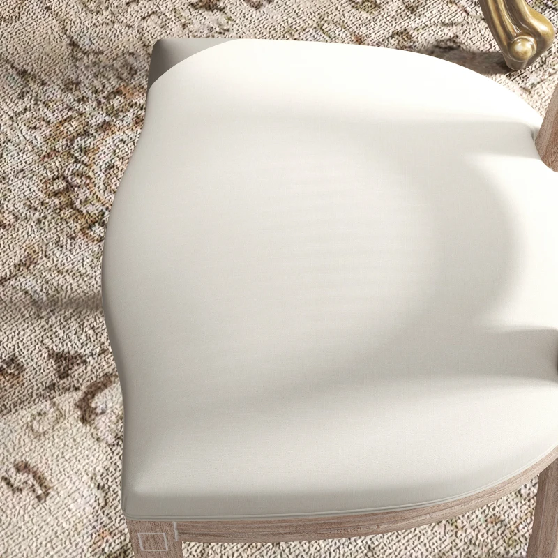 HOMCOM 2-delige set eetkamerstoelen keukenstoelen, vintage design, Weense vlechtwerk-look, natuur + crème(m-8)