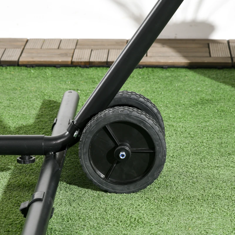 Outsunny koło do hamaków w komplecie z stojakiem na hamak, 20 cm x 18 cm x 18 cm, Czarny