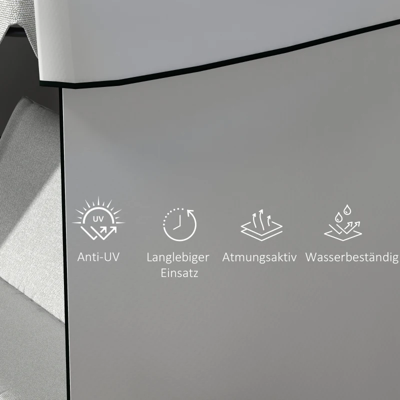 Outsunny Osłona na Meble Ogrodowe, Pokrowiec Ochronny dla Mebli Zewnętrznych, 215 cm x 155 cm x 150 cm, Szary