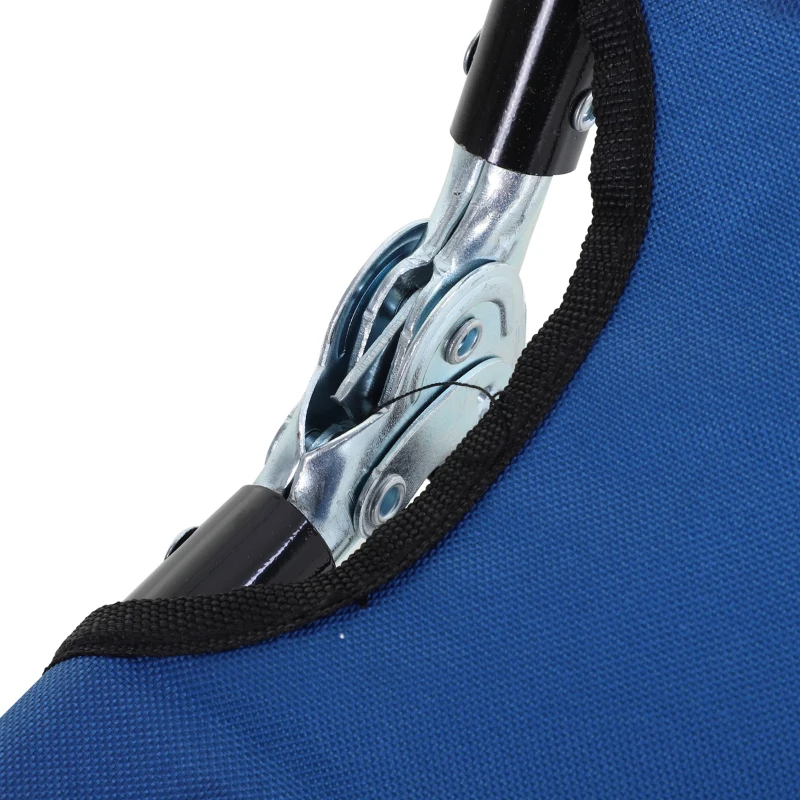 Outsunny Zonnebed, 5-voudig verstelbare rugleuning, snel drogend, metalen frame, 190 x 56 x 28 cm, Blauw