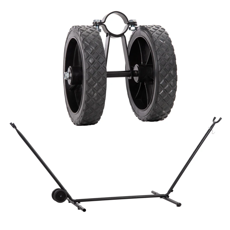 Outsunny koło do hamaków w komplecie z stojakiem na hamak, 20 cm x 18 cm x 18 cm, Czarny