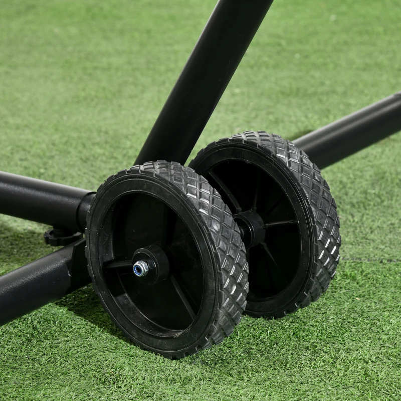 Outsunny koło do hamaków w komplecie z stojakiem na hamak, 20 cm x 18 cm x 18 cm, Czarny