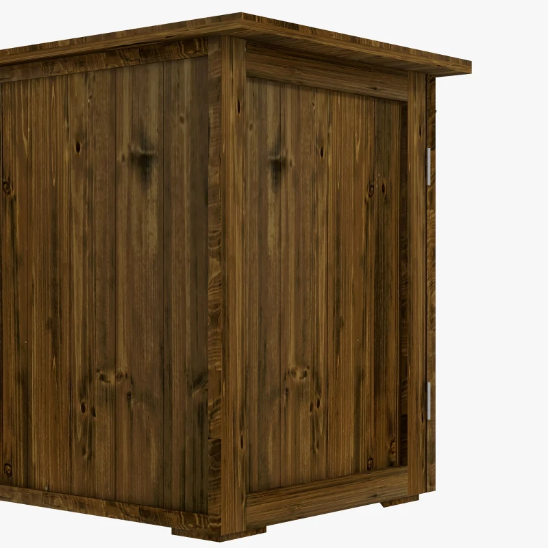 Outsunny Garden Shed, Double Door, Magnetic Closures, Weatherproof, Solid Wood, 77W x 55D x 72H cm, Brown