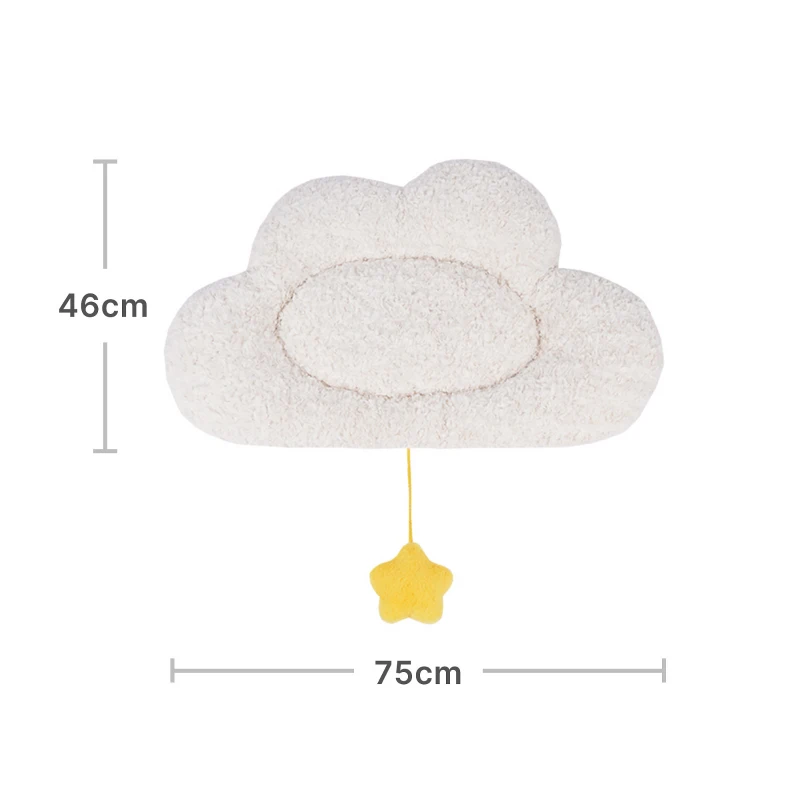 ZEZE Cuscino per Gatti a Forma di Nuvola, Morbido e Termico, di Colore Bianco