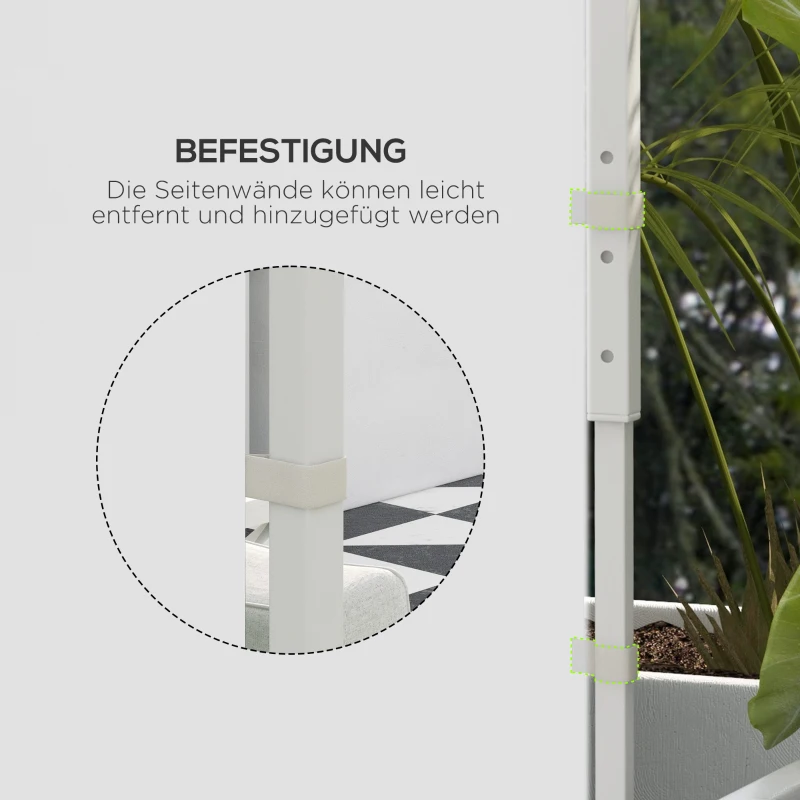 Outsunny Zasłony do Altany, Zestaw 2 szt., do altan ogrodowych 3x6m lub 3x3m, z oknami i drzwiami, Biały