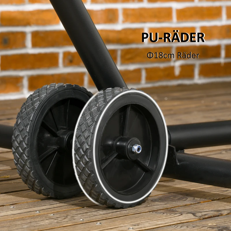 Outsunny koło do hamaków w komplecie z stojakiem na hamak, 20 cm x 18 cm x 18 cm, Czarny