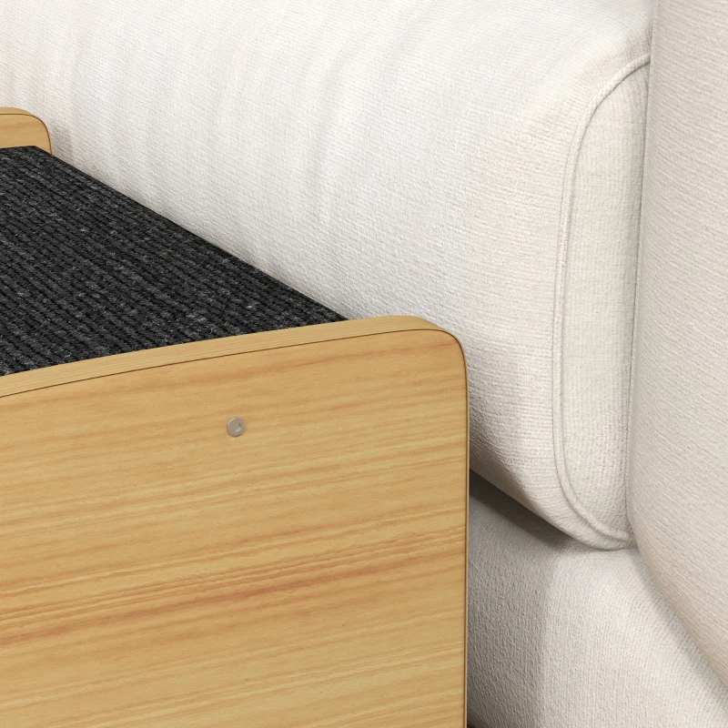 PawHut Huisdierentrap Hondentrap, 3 treden, kleine hond, 38,5 cm x 38,5 cm x 30 cm, Eikenhout + Zwart