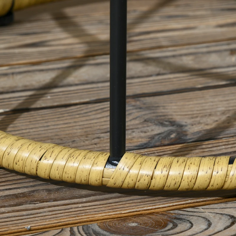 Outsunny Zestaw 2 stolików ogrodowych na balkon, styl boho, odporne na warunki atmosferyczne, Czarny + Khaki