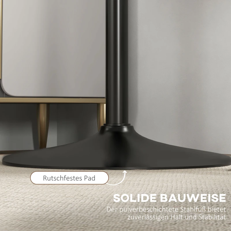 HOMCOM Stolik barowy, stojący stół jadalny, okrągły stolik barowy, stół kuchenny do salonu, jadalni, stal, czarny, Ø60 x 102 cm