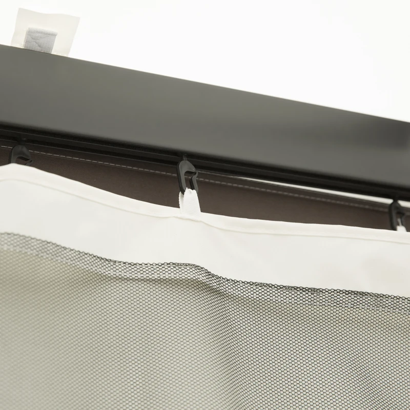 Outsunny Zamiennik siatki na 3 x 4 m altany ogrodowej, siatka przeciw owadom, z zamkami błyskawicznymi, poliester, Czarny