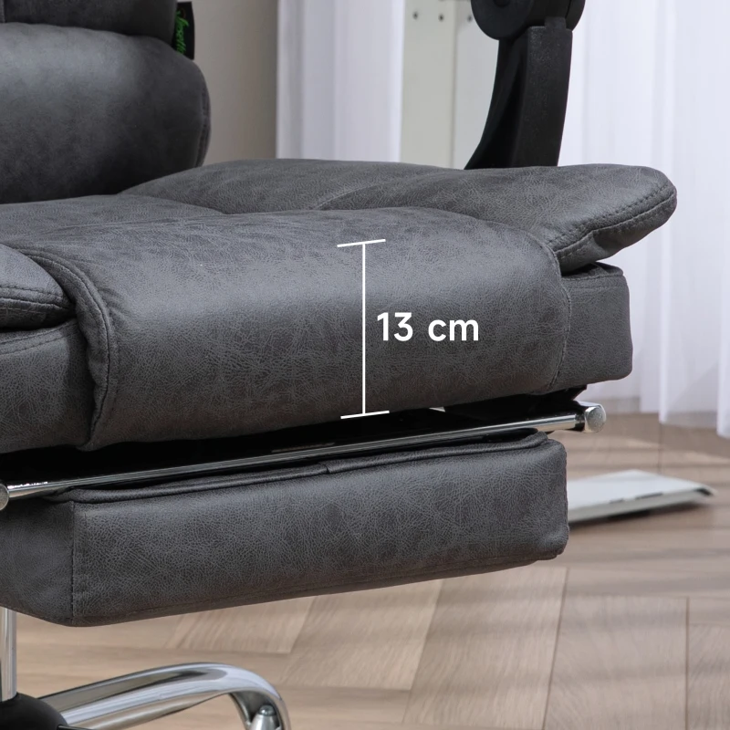 Vinsetto Massagestoel Bureaustoel met Massagefunctie, inclusief Voetensteun, Verstelbare Hoogte, 64 cm x 70 cm x 118 cm, Zwart(m-9)