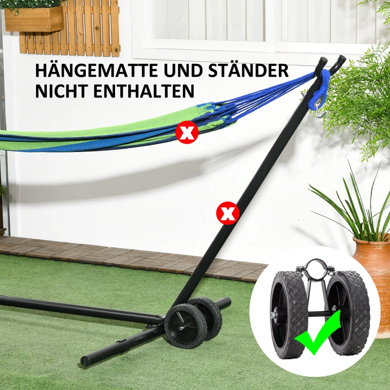 Outsunny koło do hamaków w komplecie z stojakiem na hamak, 20 cm x 18 cm x 18 cm, Czarny