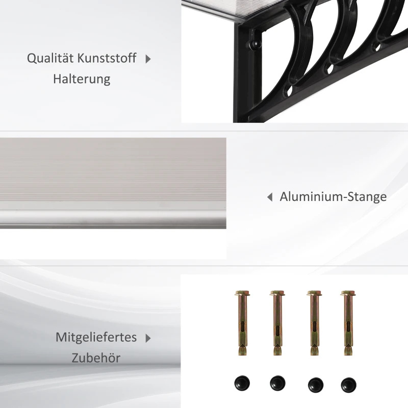 Daszek ochronny Outsunny, Odporny na UV i wodę, 90x150x25cm, Biały