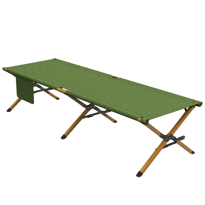Outsunny Strandstoel Tuinstoel Ligbed, inklapbaar, weerbestendig, 196 cm x 64 cm x 45 cm, Donkergroen