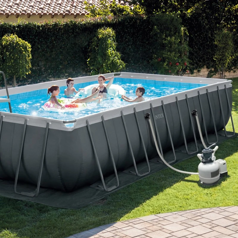 INTEX 26364GN - Piscina Ultra Xtr Frame Rettangolare 732X366X132 Cm, Pompa A Sabbia