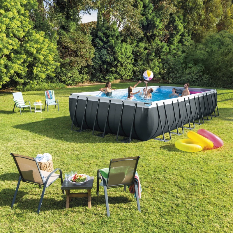 INTEX 26364GN - Piscina Ultra Xtr Frame Rettangolare 732X366X132 Cm, Pompa A Sabbia