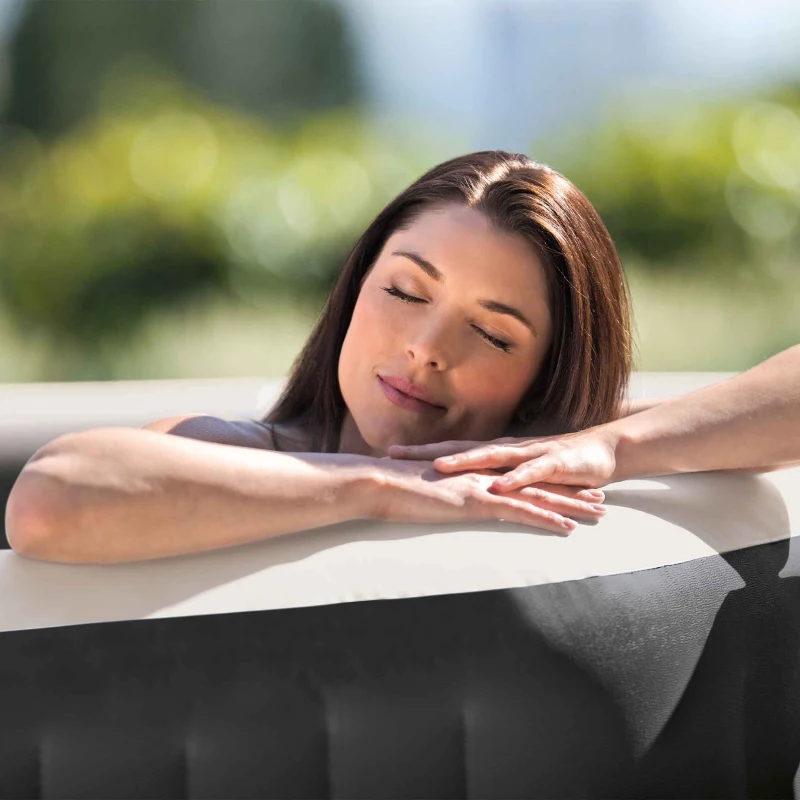 INTEX 28434EX - Spa Bubble Ottagonale Cm 180X71, 4 Posti, Con Pompa, Riscaldatore, Sistema Di Purificazione Acqua, 120 Getti, Telo Base, Telo Copertura, Dispenser Di Cloro