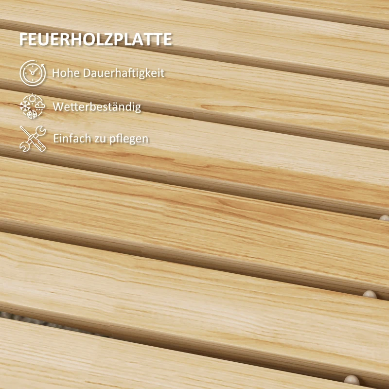 Outsunny Uitrolbaar Tuinpad, Weerbestendig, Vurenhout, 120 x 47 x 1 cm, Natuurlijk