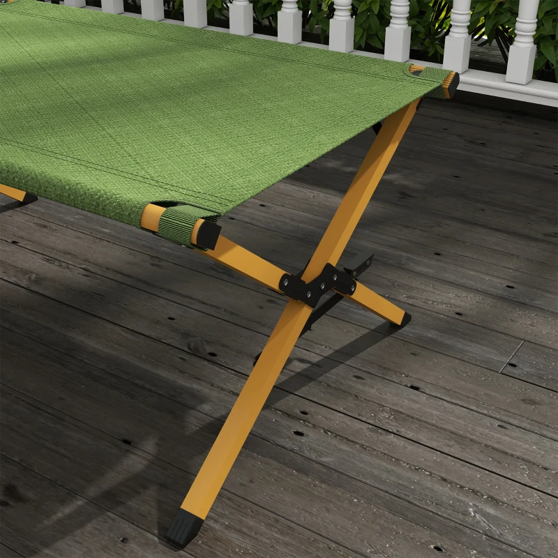 Outsunny Strandstoel Tuinstoel Ligbed, inklapbaar, weerbestendig, 196 cm x 64 cm x 45 cm, Donkergroen