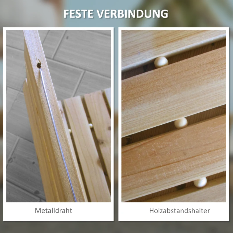 Outsunny Uitrolbaar Tuinpad, Weerbestendig, Vurenhout, 120 x 47 x 1 cm, Natuurlijk