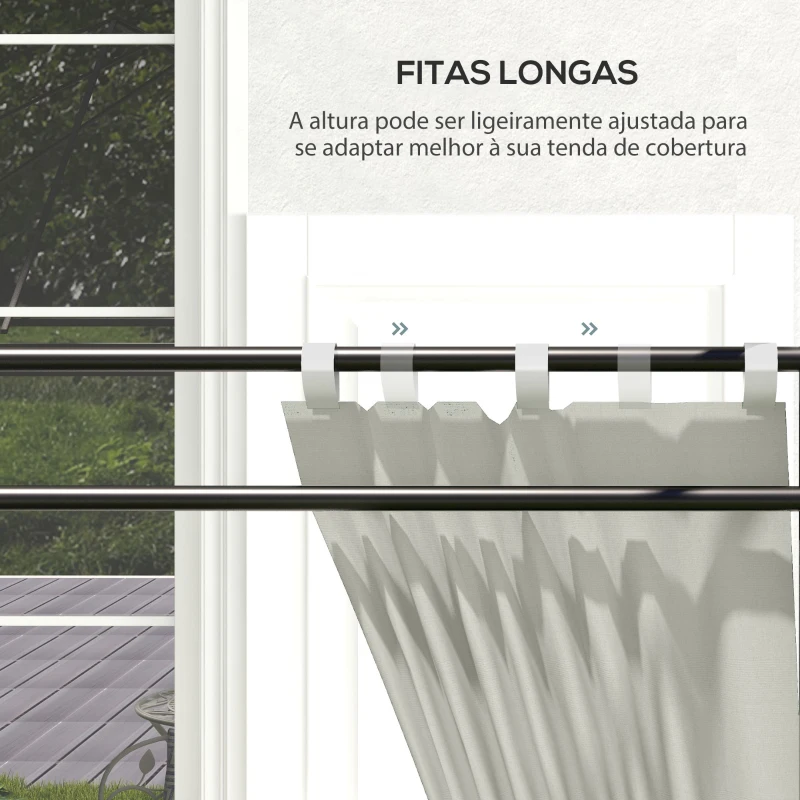 Outsunny Paredes Laterais para Tenda de 2 Painéis 295x195 cm em Tecido Oxford com 2 Janelas para Tendas de 6x3 m 3x3 m Creme