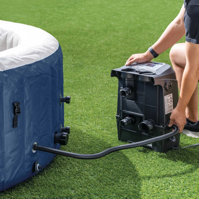 INTEX 28486EX - Spa Bubble Blue Cm 180X66, 4 Posti, Con Pompa, Riscaldatore, 100 Getti, Telo Copertura, Dispenser Di Cloro