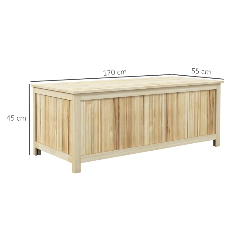 Outsunny Coffre de rangement jardin en bois 172L avec vérins, pour l'extérieur - 120L x 55l x 45H cm