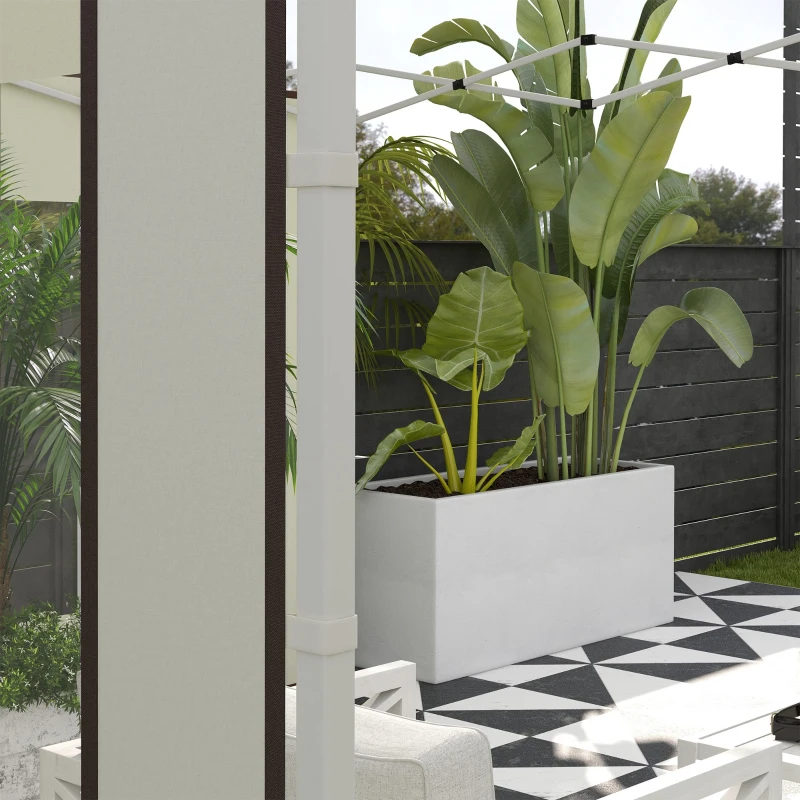 Outsunny Paredes Laterais para Tenda de 2 Painéis 295x195 cm em Tecido Oxford com 2 Janelas para Tendas de 6x3 m 3x3 m Creme