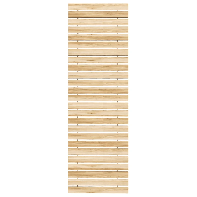 Outsunny Estrado de Ripas de Madeira Enrolável 120x38 cm Resistente às Intempéries Decoração de Jardim para Praia Festa Natural