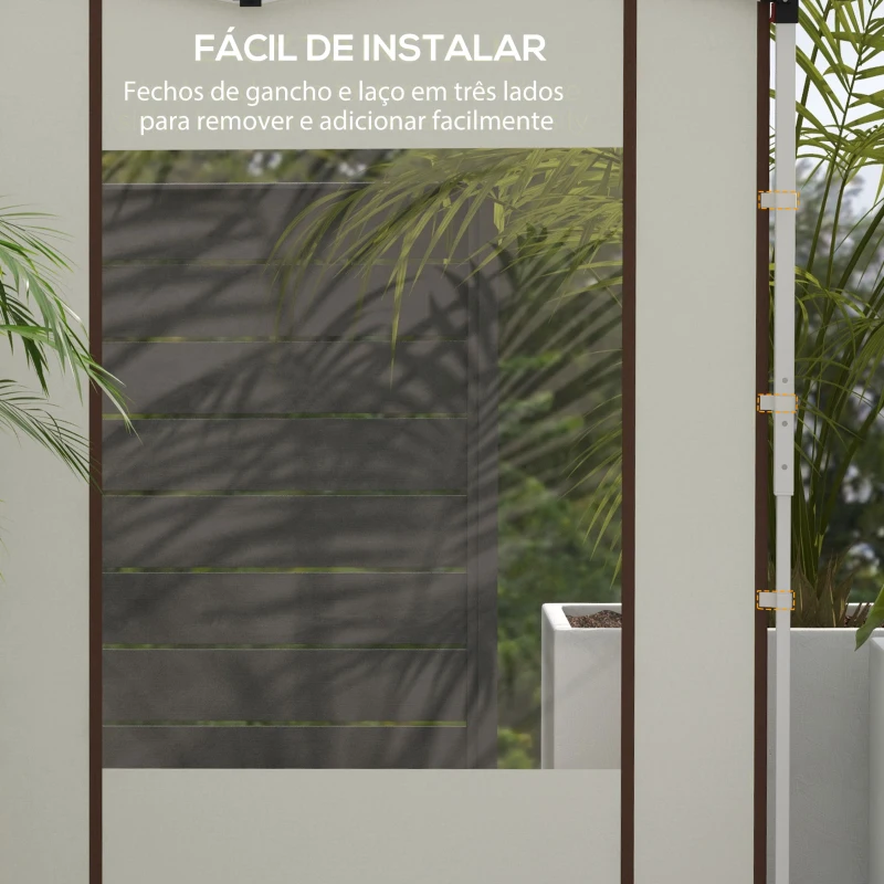 Outsunny Paredes Laterais para Tenda de 2 Painéis 295x195 cm em Tecido Oxford com 2 Janelas para Tendas de 6x3 m 3x3 m Creme