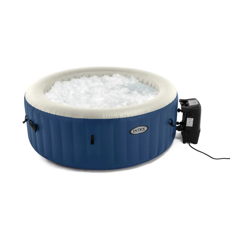 INTEX 28486EX - Spa Bubble Blue Cm 180X66, 4 Posti, Con Pompa, Riscaldatore, 100 Getti, Telo Copertura, Dispenser Di Cloro