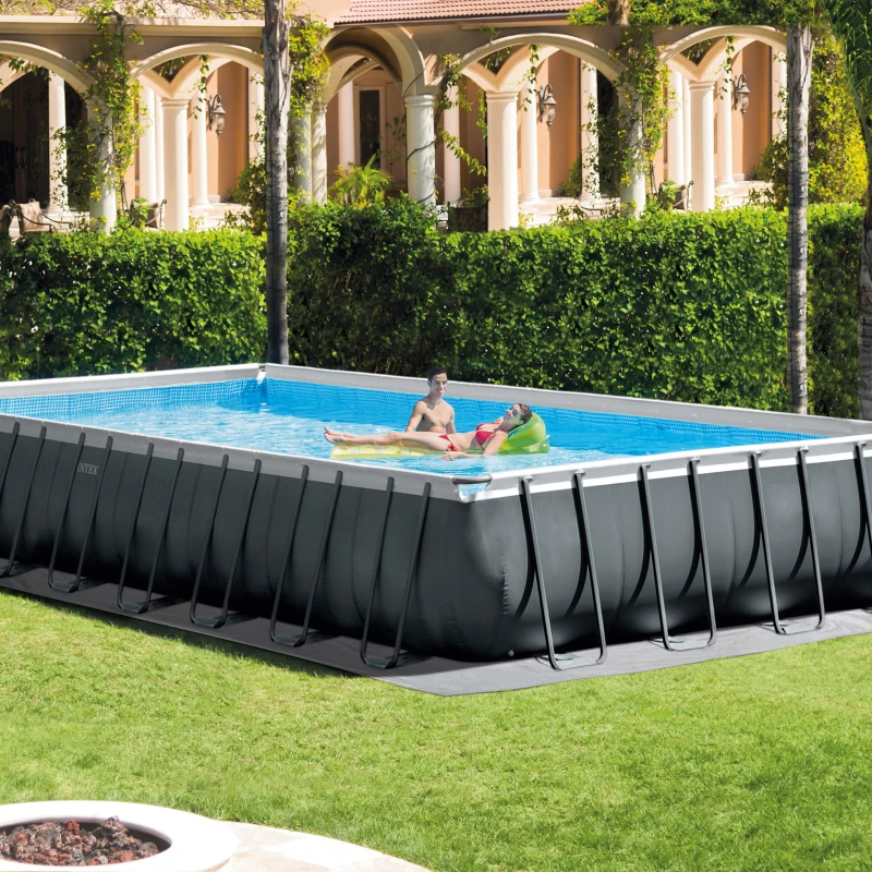 INTEX 26374GN - Piscina Ultra Xtr Frame Rettangolare 975X488X132 Cm, Pompa A Sabbia
