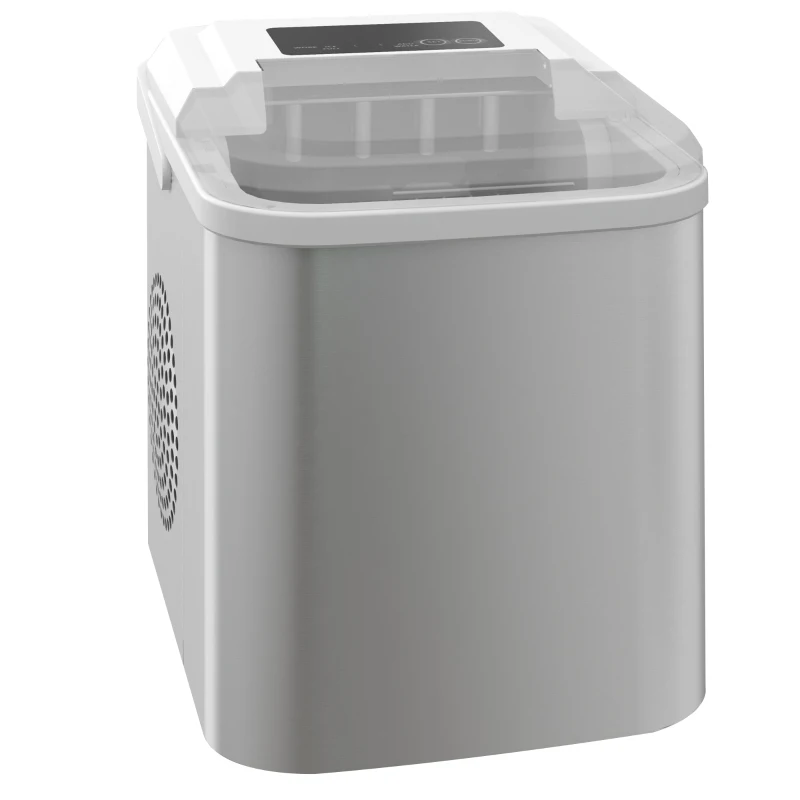 HOMCOM Maszyna do Lodu, Producent Lodu, 12 kg/Dzień, 9 Kostek w 6-13 Min, 30,3 x 22,8 x 29 cm, Biały