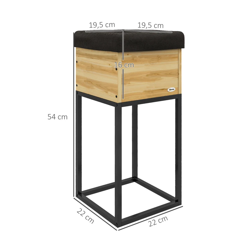 Outsunny Hochbeet Pflanzkasten, Industriedesign, weerbestendig, Vliesvoering, 22 x 22 x 54 cm, Natuur + Zwart