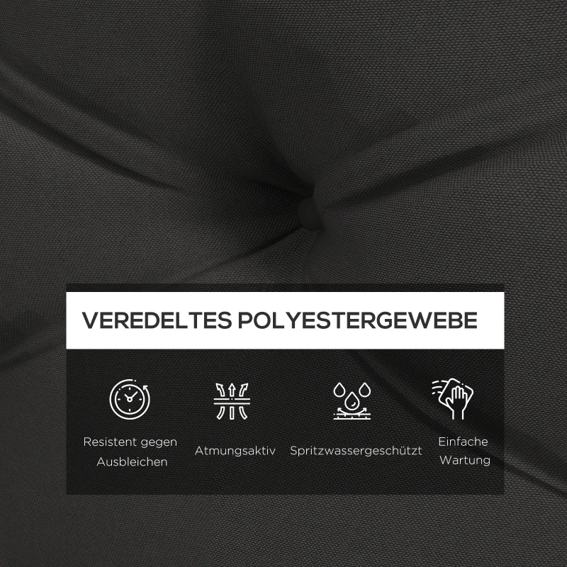 Outsunny Poduszka do Siedzenia Poduszki do Siedziska, Z Poduszki z Guzikami, 120 x 80 x 12 cm, Szary