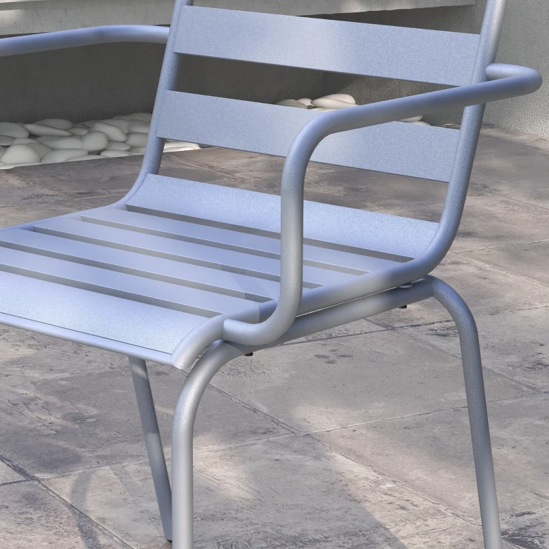 Outsunny 3-delige Bistroset Balkonbistroset 2-delige Bistroset, opklapbaar, modern design, 51 x 58 x 78 cm, Lichtgrijs