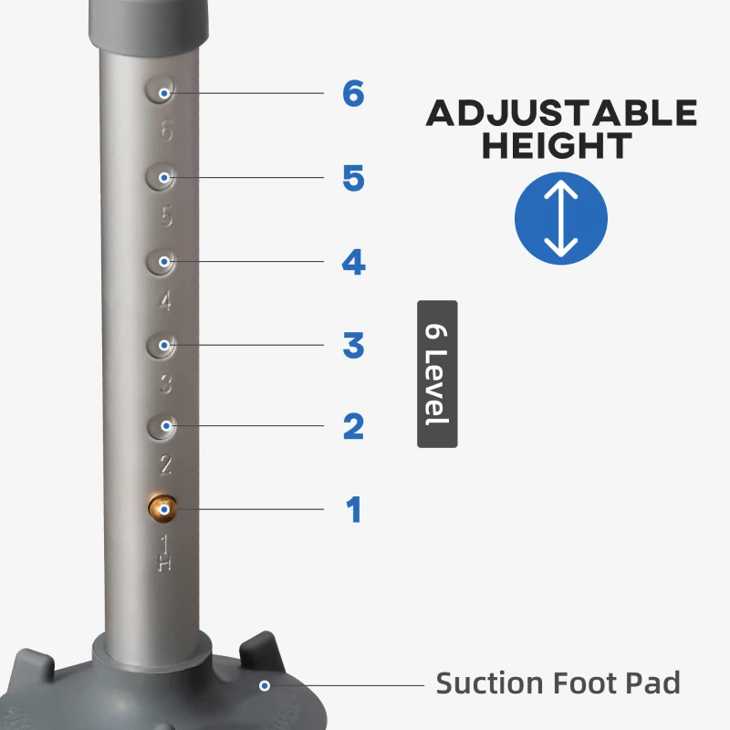 HOMCOM EVA Padded Shower Chair for the Elderly and Disabled, Height Adjustable Shower Stool with Back and Arms, 4 Suction Foot Pads, Blue(m-8)
