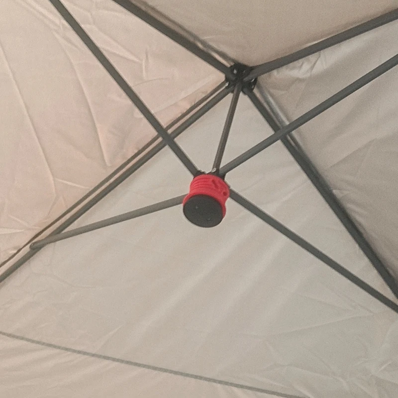 Outsunny Faltpavillon, leichter Aufbau durch 1-Knopf-System, höhenverstellbar, Metallrahmen, 3,6 x 3,6m, Beige