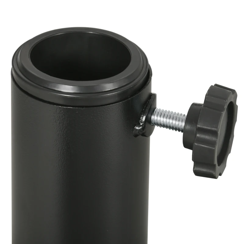 Outsunny Base de Chapéu de Sol Redonda Suporte para Chapéu de Sol Preenchido de Cimento Peso 9,5 kg para Mastros de Ø38/48 mm Preto