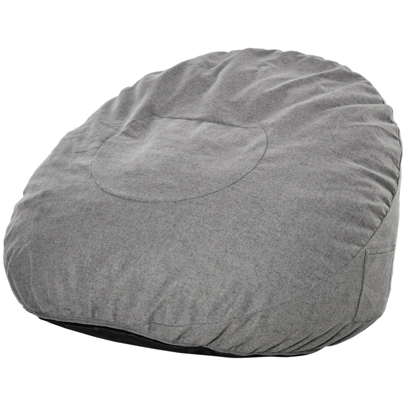 HOMCOM Poduszka siedziska beanbag wyściełana poliester pianka ciemnoszara