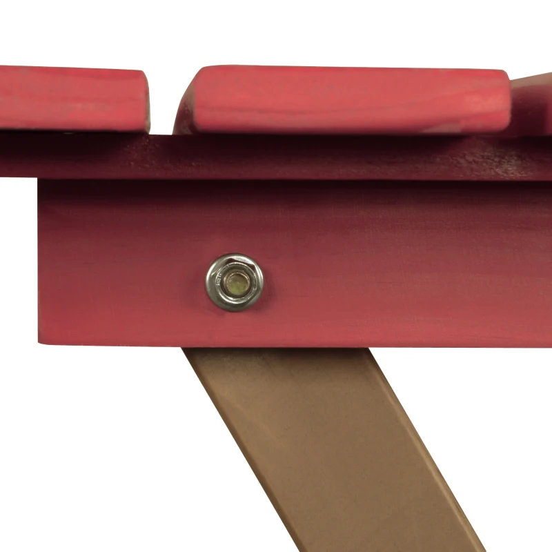 Outsunny Ensemble bistro de jardin 3 pièces avec 1 table et 2 chaises pliantes en bois de pin - rouge