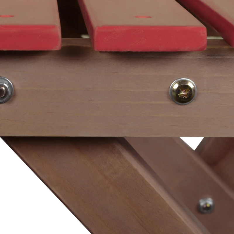 Outsunny Ensemble bistro de jardin 3 pièces avec 1 table et 2 chaises pliantes en bois de pin - rouge